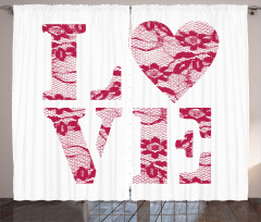 Word Love Vintage Curtain