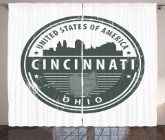 Aged America Emblem Ohio Curtain