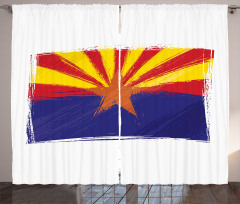 Grunge Design State Flag Curtain