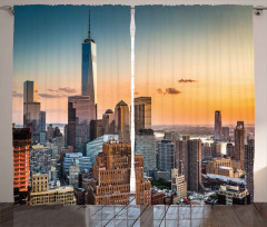 Sunset Manhattan Skyline Curtain