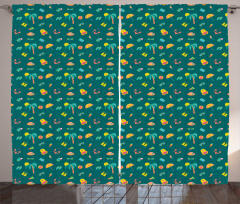 Exotic Holiday Palm Trees Curtain