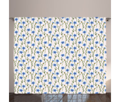 Pattern of Cornflowers Field Curtain