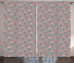 Forest Birds on Zigzags Curtain