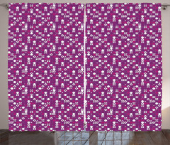 Tile Design Purple Shades Curtain