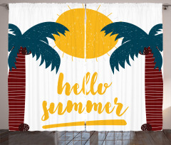 Calligraphy Hello Summer Curtain