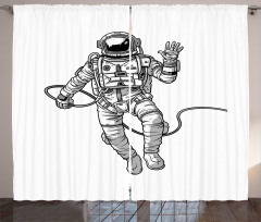 Cosmonaut Waving Hand Curtain