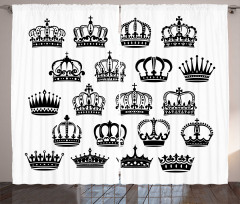 Royal Medieval Crowns Vintage Curtain