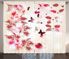 Orchids Butterflies Tropic Curtain