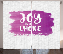 Joy is a Choice Words Art Curtain