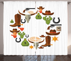 Vintage Wild West and Cowboy Curtain