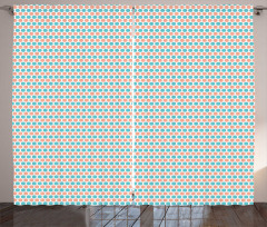 Dots Rows Pastel Tones Curtain