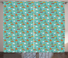 Sea Transport Ships Boats Curtain