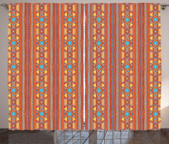 Ethnic Ornamental Rhombuses Curtain