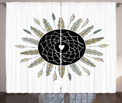 Dream Catcher with a Heart Curtain