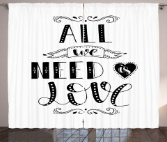 All We Need Is Love Phrase Curtain