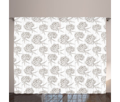 Hydrangea Flowers Bouquet Curtain