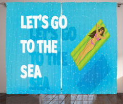 Lets Go to the Sea Message Curtain