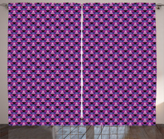 Triangles in Purple Shades Curtain