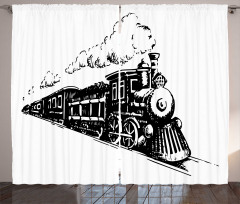 Retro Steam Locomotive Curtain