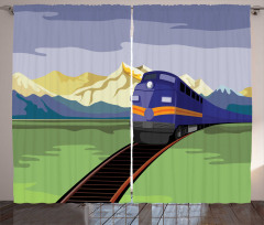 Rural Country Train Design Curtain