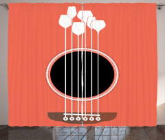 Acoustic Guitar Wine Glasses Curtain