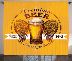 Premium Beer Grunge Graphic Curtain