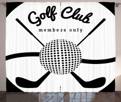 Golf Club Sign Members Only Curtain