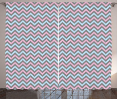 Pastel Sharp Zigzags Curtain