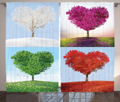 Heart Trees Pattern Curtain