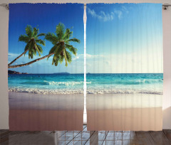 Scenic Island View Trees Curtain