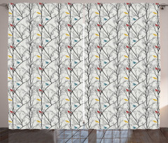 Woodland Nature Birds Trees Curtain