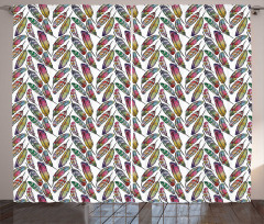 Abstract Bohemian Feathers Curtain