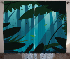 Lush Forest Leaves Curtain