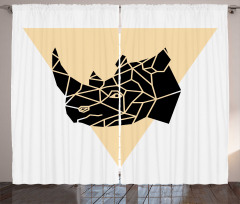 Angular Animal Design Graphic Curtain