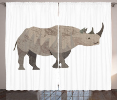 Herbivore Animal Monochrome Curtain