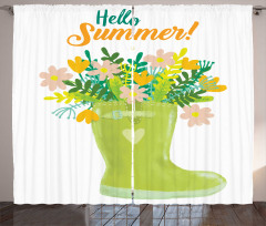 Green Tone Garden Boot Curtain