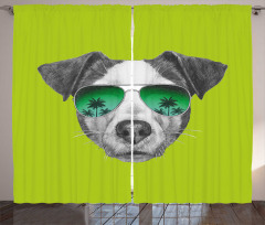 Dog with Glasses Tree Curtain