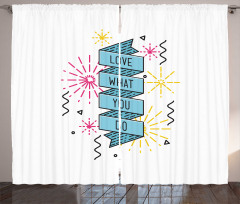 Dashed Starburst Stripes Curtain