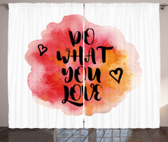 Hearts with Grunge Message Curtain