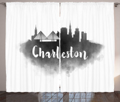 Smoky Style City Skyline Curtain