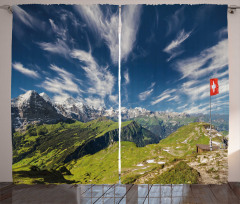 View of the Swiss Alps Curtain