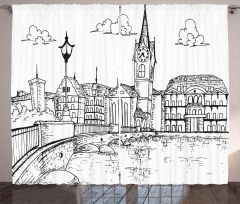 Sketch Style Zurich Curtain