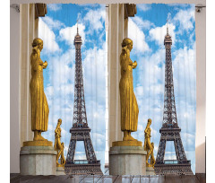 Antique Sculptures Eiffel Curtain