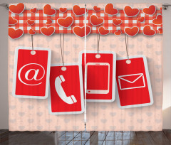 Phone and Hearts Curtain