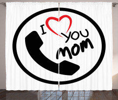 I Love You Mom Message Curtain