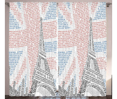 Eiffel Tower on Union Jack Curtain