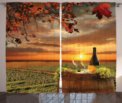 Tuscany Land Rural Field View Curtain