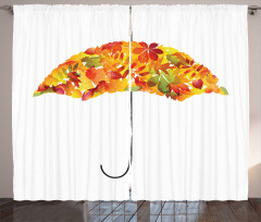 Abstract Umbrella Fall Leaves Curtain