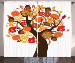 Tree Fall Elements Harvest Curtain