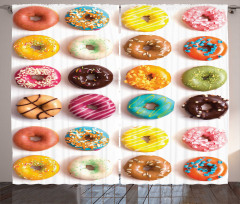 Tasty Colorful Donuts Curtain